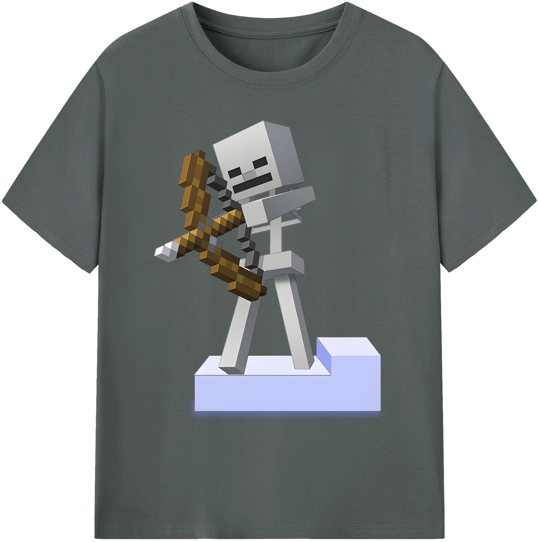 （画像用） マインクラフト ブロックの世界 Minecraft MC Block world 綿100％ メンズ半袖Tシャツ｜肌触りやわらか＆通気性